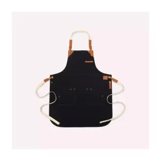 Кожаный фартук для барбекю черный BBQ Apron Full Leather Black