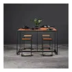 Садовый барный стул низкий Garden Bar Chair Low ALU-A тик — фото 2