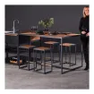 Садовый барный стул низкий Garden Bar Chair Low ALU-A тик — фото 3