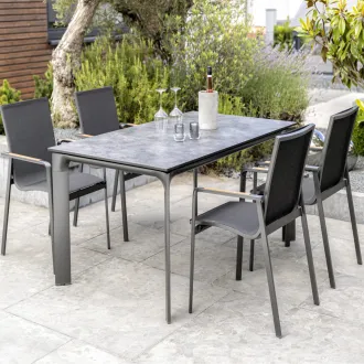 Обідній комплект DIAMOND anthracite + 4 стільці текстилен — фото 2