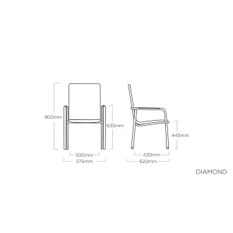 Обідній комплект DIAMOND anthracite + 4 стільці текстилен — фото 8