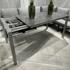 Стіл розкладний CUBIC 150/210 срібло/антрацит