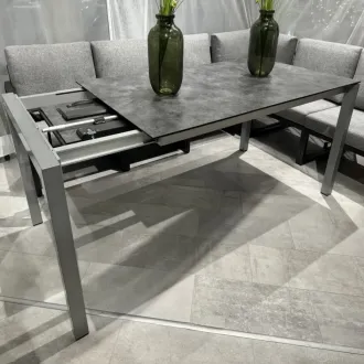 Стол раскладной CUBIC 150/210 серебро/антрацит