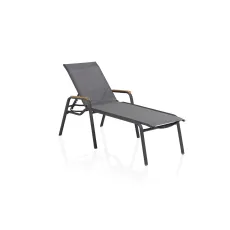 Шезлонг CIRRUS 200x81x50 см, антрацит, тик