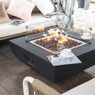 Стол с камином AURORA 86x86x37 см