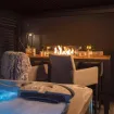 Стіл барний з каміном Monte Vari 180x80x107 см, антрацит, тик — фото 4