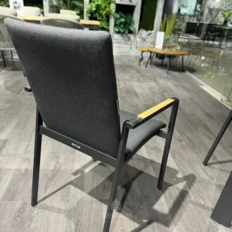 Стілець штабельований з тиковими підлокітниками DIAMOND антрацит, сажа — фото 4