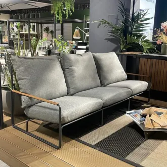 Лаунж-комплект MERANO 3-местный диван + 2 кресла + 2 столика, Антрацит - тик, Light anthracite mw — фото 2
