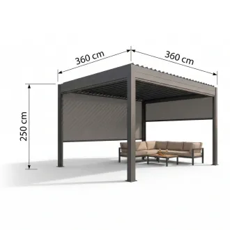 Альтанка Rota 3,6х3,6 м, дах open/close (механічний), антрацит — фото 9