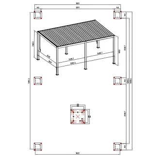Беседка Rota 3,6х5,3 м, крыша open/close (механическая), антрацит — фото 12