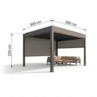 Беседка Rota 3х3 м, крыша open/close (механическая), антрацит — фото 10