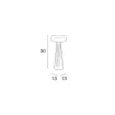 Світильник вуличний садовий FADE TABLE HIGH LAMP 13x30см, GRANITE — фото 6