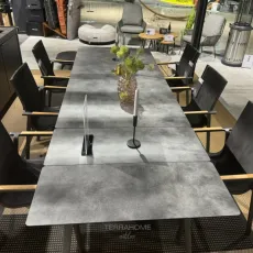 Стіл розкладний Squid 210/250/290х100 антрацит, cтільниця Concrete effect