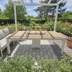 Стол с камином Monte Vari 240x100 см, матовый белый, тик