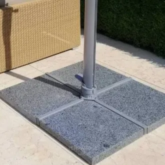 Парасоля з бічною опорою EASY SWING 300х300 см, срібло, чорний — фото 2
