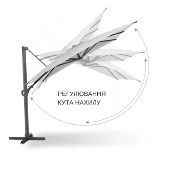Парасоля з бічною опорою EASY SWING Ø 350 см, silver / mottled anthracite — фото 5