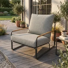 Крісло Merano, Антрацит-тик, Soft grey mixed weave