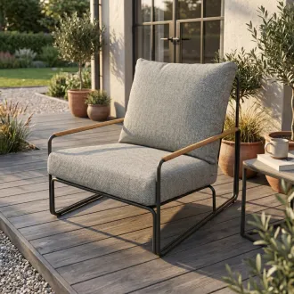 Крісло Merano, Антрацит-тик, Soft grey mixed weave