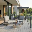 Комплект 2 кресла Merano Soft grey mixed weave + столик Elite S