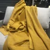 Плед в'язаний Імідж, жовтий 170х210 см