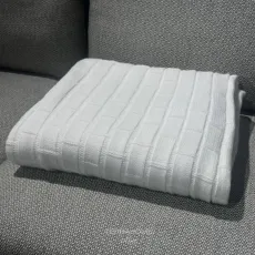 Плед вязанный Бамбук белый 160x200
