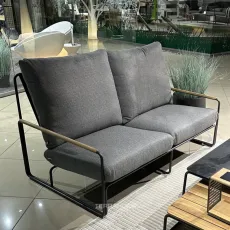 Диван Merano 2-местный, Антрацит-тик, Light anthracite mixed weave