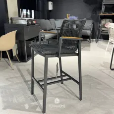 Стул барний Foxx Teak Rope Bar Chair Charcoal