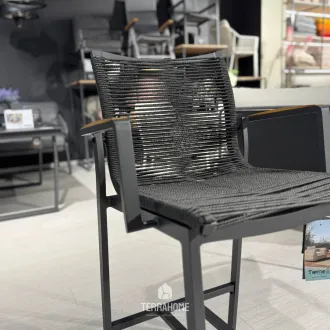 Стілець барний Foxx Teak Rope Bar Chair Charcoal — фото 3