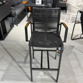 Стул барний Foxx Teak Rope Bar Chair Charcoal — фото 2