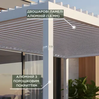 Альтанка Alvaro 3,6x4 м, дах open/close (механічний), білий — фото 3
