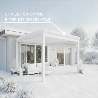 Альтанка Alvaro 3,6x4 м, дах open/close (механічний), білий — фото 6