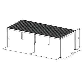 Альтанка Alvaro 3,6x8 м, дах open/close (механічний), антрацит — фото 10