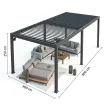 Альтанка Alvaro 3,6x8 м, дах open/close (механічний), антрацит — фото 9
