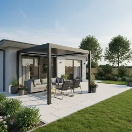 Альтанка Villa 3х4 м, дах open/close (електричний) + LED (холодне світло), антрацит — фото 2