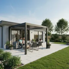 Альтанка Villa 3х4 м, дах open/close (електричний) + LED (холодне світло), антрацит