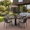Уличный круглый стол Moreno Low Dining Table 150 Ø см, TRESPA MARBLE, Charcoal