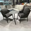 Балконний набор стол Tripe Grit effect + 2 кресла Avero Carbon Grey