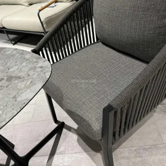 Балконний набор стол Tripe Grit effect + 2 кресла Avero Carbon Grey — фото 3