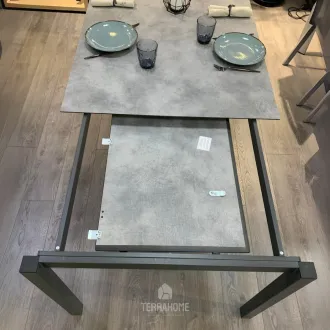 Стіл розкладний PRANZO 160-210x90 антрацит, столешня Concrete effect — фото 3