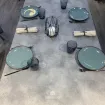 Стіл розкладний PRANZO 160-210x90 антрацит, столешня Concrete effect — фото 4