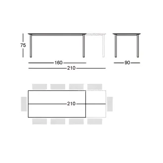 Стіл розкладний PRANZO 160-210x90 антрацит, столешня Concrete effect — фото 8
