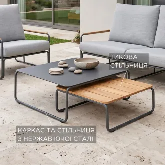 Комплект 2 журнальні столики Merano, Антрацит-тик — фото 3