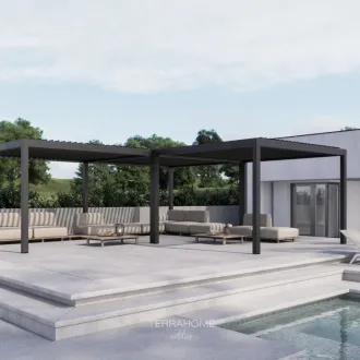 Беседка Luxe 3,6x4 м, крыша open/close (механическая), антрацит — фото 9