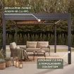 Беседка Luxe 3,6x3 м, электрическая раздвижная крыша + LED, антрацит — фото 3