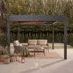 Беседка Luxe 3,6x3 м, электрическая раздвижная крыша + LED, антрацит — фото 2