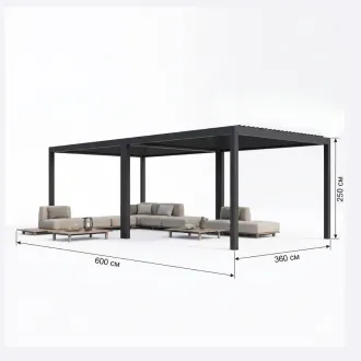 Набор для расширения беседки Luxe 3,6x3 м, электрическая раздвижная крыша, антрацит — фото 12