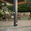 Беседка Luxe 3,6x6 м, электрическая раздвижная крыша + LED, антрацит — фото 6