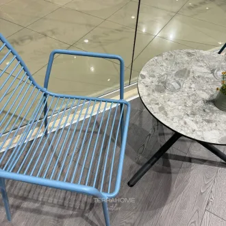 Балконний набір 2 стільці SUMMER блакитних і кавовий стіл TRIPÈ FIXED — фото 3
