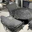 Обідній комплект Moreno Low Dining Table 120 Ø см + 4 крісла Natal Low, charcoal — фото 7