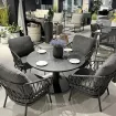 Обідній комплект Moreno Low Dining Table 120 Ø см + 4 крісла Natal Low, charcoal — фото 3